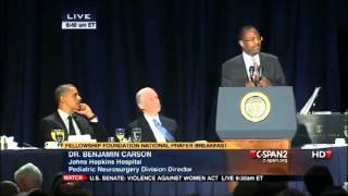 Dr Ben Carson Prayer Breakfast Speech With President Obama FULL [upl. by Yelkrab]