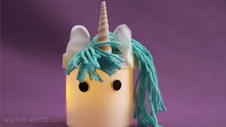 How to Make a Unicorn Night Light from a Recycled Plastic Jar  Sophies World [upl. by Garcia848]