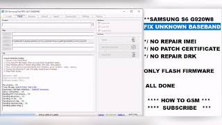 Samsung G920w8 Fix Unknown Baseband with Firmware Only without Repairing [upl. by Ferrel904]