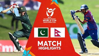 Pakistan v Nepal  Match Highlights  U19 CWC 2024 [upl. by Adniled]