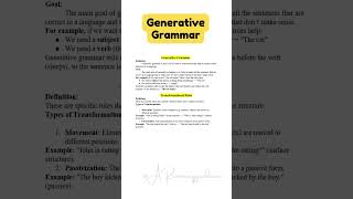 Generative Grammar Instant Essay for Exam Success ARsummaryguidance shorts Viral trending exam [upl. by Huei]