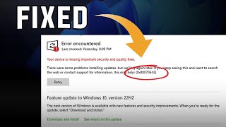 How to Fix Windows Update Error 0x80070643  Fixed Error encountered 0x80070643 [upl. by Baldridge219]