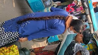 Street longhair folded braid Rapunzel part 2 hairstyles hair haircut bun beauty hairbun [upl. by Aekahs]