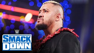 Solo Sikoa The Bloodline gloat after destroying Roman Reigns SmackDown highlights Aug 23 2024 [upl. by Enelyak]