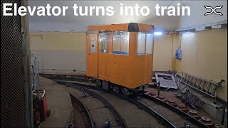 The elevator that turns into a train  Horizontal lift  Ascensore Castello dAlbertisMontegalletto [upl. by Magena]