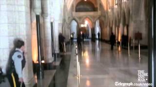 Ottawa shooting shots fired inside Canadian parliament building [upl. by Nazarius]