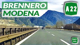 A22  Autostrada del Brennero  BRENNERO  MODENA  Percorso completo [upl. by Eceirahs]