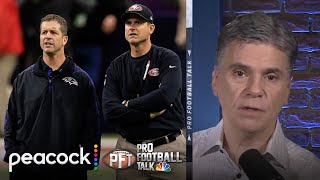 Ravens’ John vs Chargers’ Jim Harbaugh has playoff implications  Pro Football Talk  NFL on NBC [upl. by Acireit]