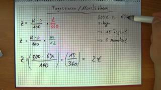 Zinsrechnung  Tageszinsen und Monatszinsen [upl. by Springer]