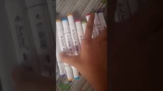 Unboxing of touch cool alcohol markers 200rs markers 12 permanent [upl. by Lelia467]