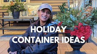 Holiday Containers Using Garden Greens  Winter Pots For Your Porch [upl. by Standford]