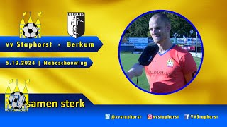 vv Staphorst  vv Berkum  5102024  Nabeschouwing [upl. by Durstin]