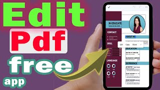 How to edit pdf file in mobile free app step by step [upl. by Osbert]