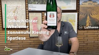 Wine Review SelbachOster Whelener Sonnenuhr Riesling Spatlese 2021 [upl. by Leynad]