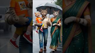 Cute kitten With Parents 😻😺 cat catstory petlovers ytshortsindia catlovers aiart ai [upl. by Persis]