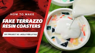 Fake Terrazzo  DIY Resin Coasters [upl. by Dan]