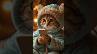 Cat using mobile 📲 cutebabycatscuteshortsviralcatsloversshortsfeedshortsyoutubeanimalshorts [upl. by Enilaf]