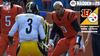 Madden 25 Pittsburgh Steelers vs Cincinnati Bengals Week 13 Sim 24 Full 15 Minute Quarters Game Play [upl. by Ybrad]