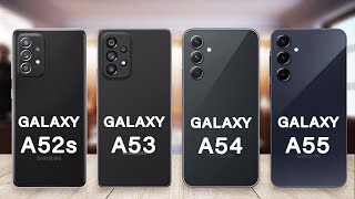 Samsung Galaxy A55 Vs Galaxy A54 Vs Galaxy A53 Vs Galaxy A52s Specs Review [upl. by Esialb70]