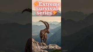 Alpine Ibex  extremesurvival wildgoat mountaingoat alpsmountains wildlife shorts [upl. by Rol]