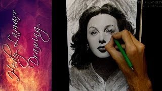 Hedy Lamarr Drawing Portrait [upl. by Ihab]