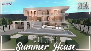 Bloxburg  Modern Summer House 219k  Speed Build [upl. by Maximilianus167]