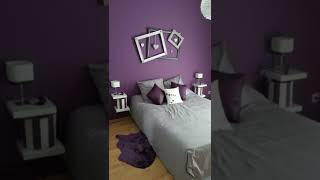 les top Idées de décoration de chambre coucher avec couleur violet tendance [upl. by Ekim]