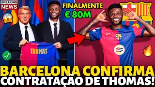 🚨É OFICIAL ✅ JOAN LAPORTA CONFIRMA CONTRATAÇÃO DE THOMAS PARTEY FINALMENTE  NOTICIAS BARÇELONA [upl. by Jahdal]