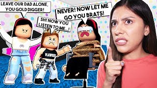 WE TRAPPED OUR DADS GIRLFRIEND BECAUSE SHE WAS A GOLD DIGGER  Roblox  MeepCity [upl. by Atilrak]