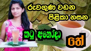 කටු අනෝදා තේ ලේසියෙන්ම හදමු  Katu anoda  Soursop  how to make soursop tea  soursop tea powder [upl. by Honniball511]