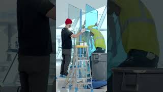 Installing Larry Bells quotIcebergquot at the Milwaukee Art Museum [upl. by Akzseinga]