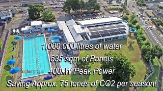 1000000 Liters heated by solar  Biggest solar pool installation in New Zealand [upl. by Appledorf614]