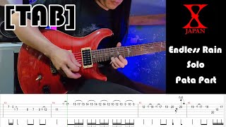 【TAB】XJAPAN  Endless Rain SoloPata Part新手必學結他Solo [upl. by Whiffen]