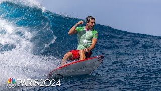 John John Florence Griffin Colapinto dominate mens surfing Round 1  Paris Olympics  NBC Sports [upl. by Darrelle]