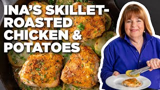 Ina Gartens SkilletRoasted Chicken amp Potatoes  Barefoot Contessa  Food Network [upl. by Ahsikad]