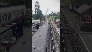 Steam Train Leaving Goathland Train Station Harry Potter Station Hogsmeade [upl. by Eednarb220]