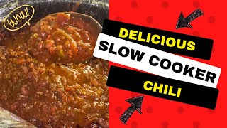 Delicious Chili Cooked In The Slow Cooker 😋 [upl. by Pacifa]