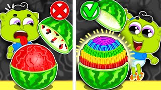 Lion Family India  Miniature Watermelon Cake Decoration  Cartoon for Kids [upl. by Ydnal]