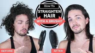 ✅ How To Straighten Hair with a Brush  Mens Hair Straightening [upl. by Voleta]