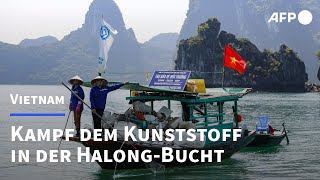 Kampf dem Kunststoffmüll in der berühmten HalongBucht in Vietnam  AFP [upl. by Eisoj]