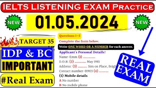 IELTS LISTENING PRACTICE TEST 2024 WITH ANSWERS  01052024 [upl. by Johiah345]