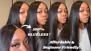 MUST HAVE Best Affordable GLUELESS SILKY Wig For Beginners Zero Adhesive amp No Skills Needed [upl. by Arebma71]