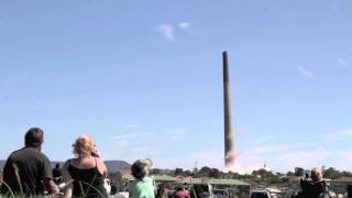 Port Kembla Stack 198m demolition High Quality chimney explosion [upl. by Vharat]