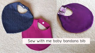 How to Sew Reversible Baby Bandana Bibs Easy Baby Bib Beginner Tutorial Sew with me Baby Bibs [upl. by Nesaj162]