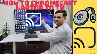 Hindi How to chromecast from laptop to tv  how to fix cast button missing from chrome browser [upl. by Ahsemad]