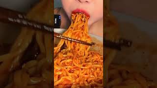 Spicy Fire Ramen noodles egg xiao mukbang trending food shorts viralvideo asmr eatingsound [upl. by Anaoj]