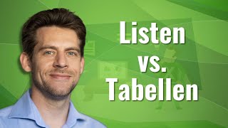 Excel Listen vs Excel Tabelle  Was sind die Vorteile [upl. by Drogin]