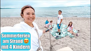 Sommerferien am Strand 😍 🌊 Alleine mit 4 Kindern 1 Mal Ferienwohnung amp Bollerwagen  Mamiseelen [upl. by Fadden]