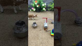 Mini tractor making video with mini motor water pump project cow bathed video  164 [upl. by Kreiker651]