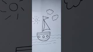 Easy boat drawing siyaaarteducation craftandeducation drawing [upl. by Htiduy]